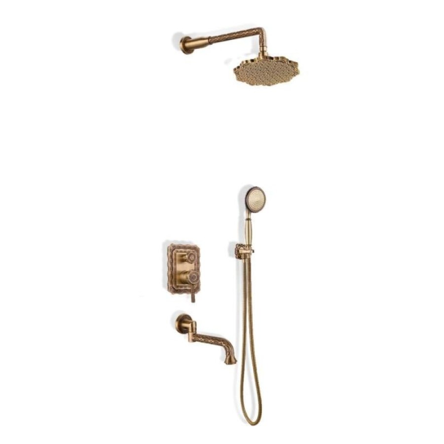Душевая система Bronze De Luxe Windsor, с изливом, бронза, 10137F