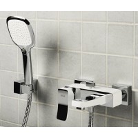 Смеситель WasserKRAFT ALLER 1061W для ванны и душа с коротким изливом, белый/хром