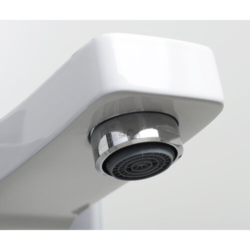 Смеситель WasserKRAFT ALLER 1061W для ванны и душа с коротким изливом, белый/хром