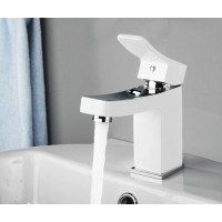 Смеситель WasserKRAFT ALLER 1063W для раковины, белый/хром