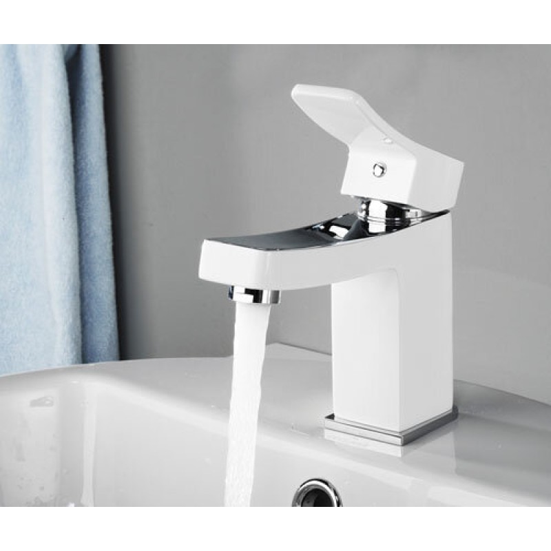 Смеситель WasserKRAFT ALLER 1063W для раковины, белый/хром