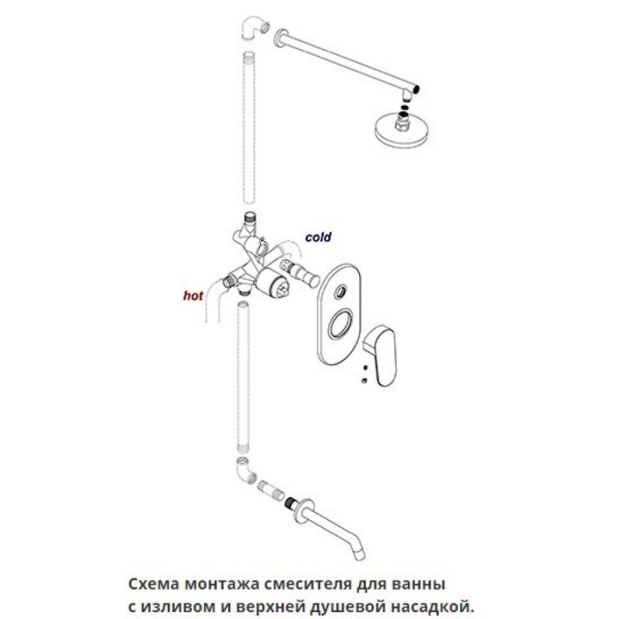 Смеситель WasserKRAFT Aller 10641 для ванны и душа, хром