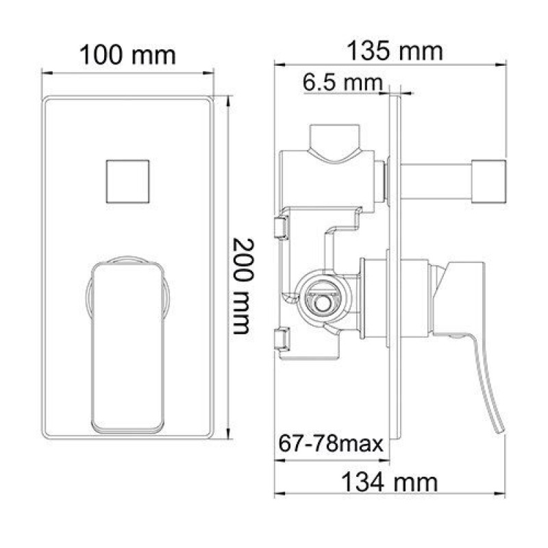 Смеситель скрытого монтажа WasserKRAFT Aller 10641W, для ванны и душа, белый/хром