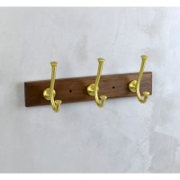 Планка на 3 крючка Bronze de Luxe Forest 10708G, ореховое дерево/матовое золото