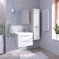 Тумба под раковину Grossman Талис 80, подвесная,белый глянец/бетон пайн, 108014