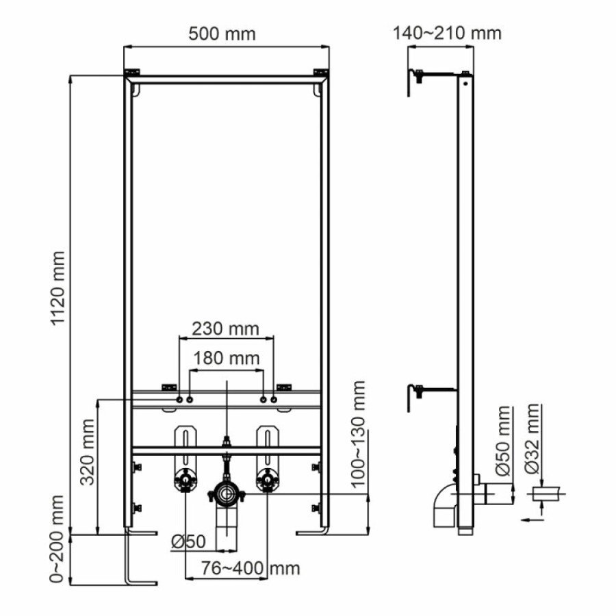 Инсталляция WasserKraft Aller 10 10BDT.020, для биде