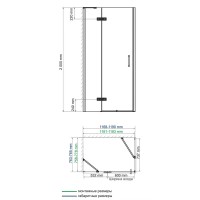 Душевой уголок WasserKRAFT Aller 10H06, 80 х 120 см, стекло прозрачное, профиль хром