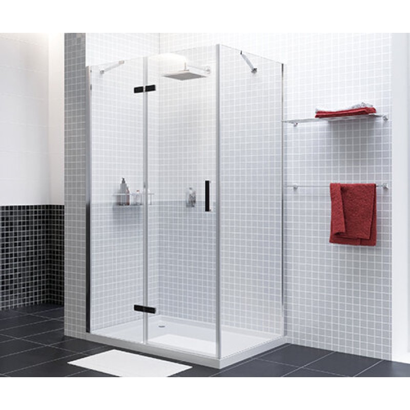 Душевой уголок WasserKRAFT Aller Black Matt L/R, 120 х 100 см, стекло прозрачное, 10H10LBLACK MATT/10H10RBLACK MATT