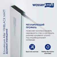 Душевой уголок WasserKRAFT Aller Black Matt L/R, 120 х 100 см, стекло прозрачное, 10H10LBLACK MATT/10H10RBLACK MATT