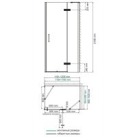 Душевой уголок WasserKRAFT Aller Black Matt L/R, 120 х 100 см, стекло прозрачное, 10H10LBLACK MATT/10H10RBLACK MATT