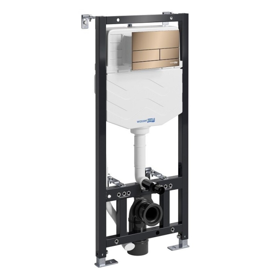 Инсталляция для унитаза WasserKraft Aller 10 10TLT.010.ME.RG04, клавиша розовое золото