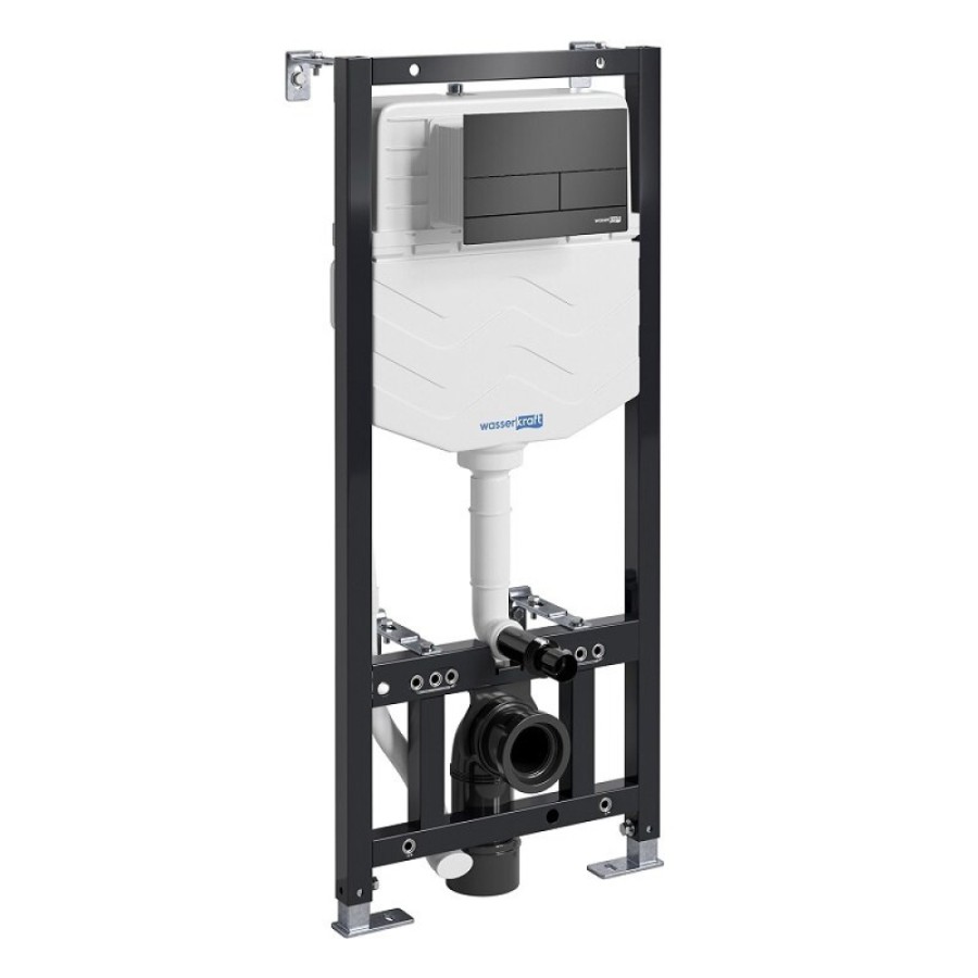 Инсталляция для унитаза WasserKraft Aller 10 10TLT.010.ME.MB04, клавиша черная матовая