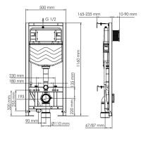 Инсталляция WasserKraft Aller 10 10TLT.010.ME.MG01, для унитазов, с механической кнопкой смыва цвет - золото матовое