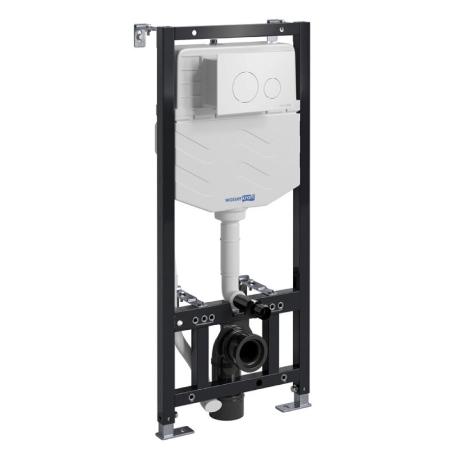 Инсталляция для унитаза WasserKraft Aller 10 10TLT.010.ME.WM02, механическая клавиша цвет белый матовый