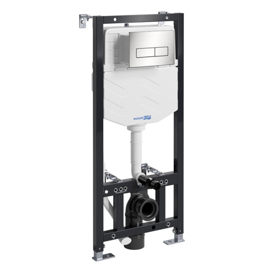 Инсталляция для унитаза WasserKraft Aller 10 10TLT.010.ME.BN03, механическая клавиша цвет никель