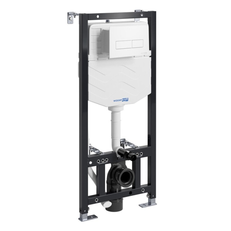 Инсталляция для унитаза WasserKraft Aller 10 10TLT.010.ME.WM03, механическая клавиша цвет белый матовый