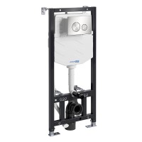 Инсталляция WasserKRAFT 10TLT.010.ME.BN02.H002, с подвесным безободковым унитазом Mindel, крышка микролифт, клавиша никель