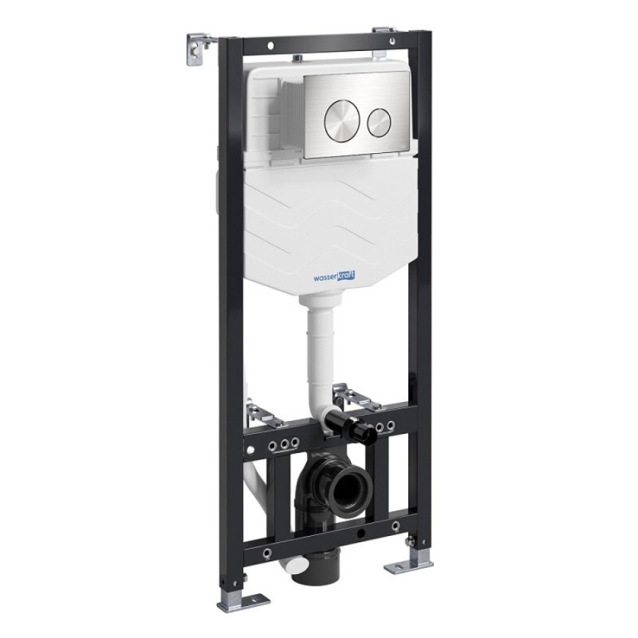Инсталляция WasserKRAFT 10TLT.010.ME.BN02.H002, с подвесным безободковым унитазом Mindel, крышка микролифт, клавиша никель