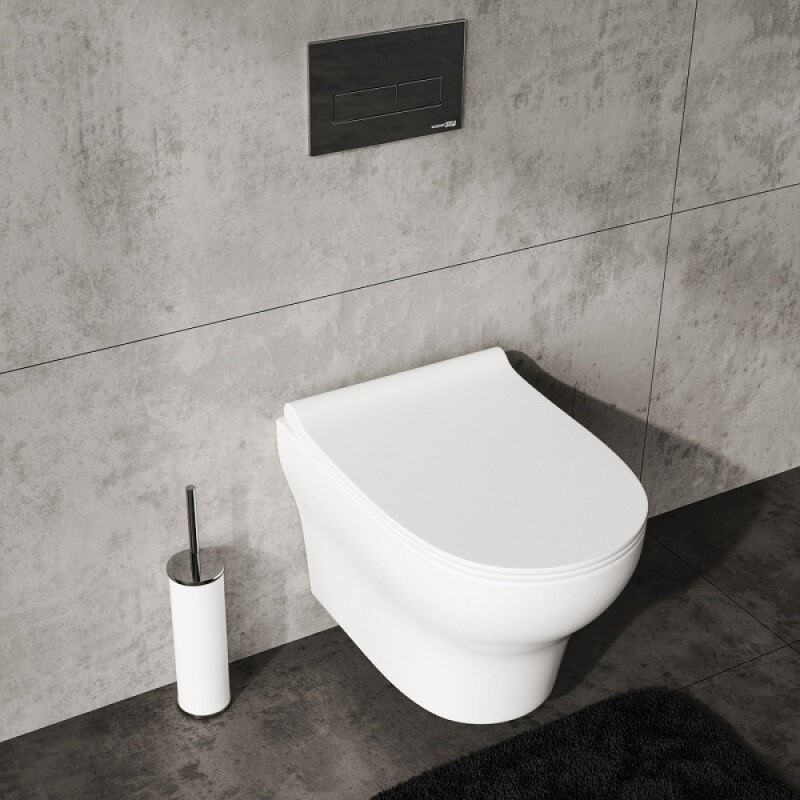 Инсталляция WasserKRAFT 10TLT.010.ME.CH02.H001, с подвесным безободковым унитазом Berkel, крышка микролифт, клавиша хром
