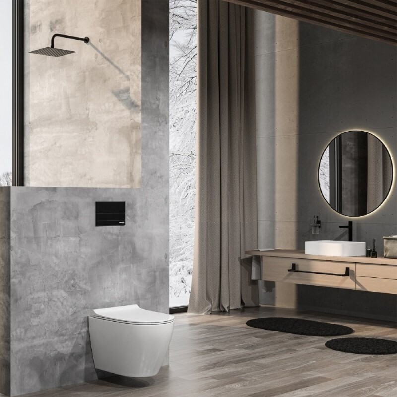 Инсталляция WasserKRAFT 10TLT.010.ME.CH03.H002, с подвесным безободковым унитазом Mindel, крышка микролифт, клавиша хром