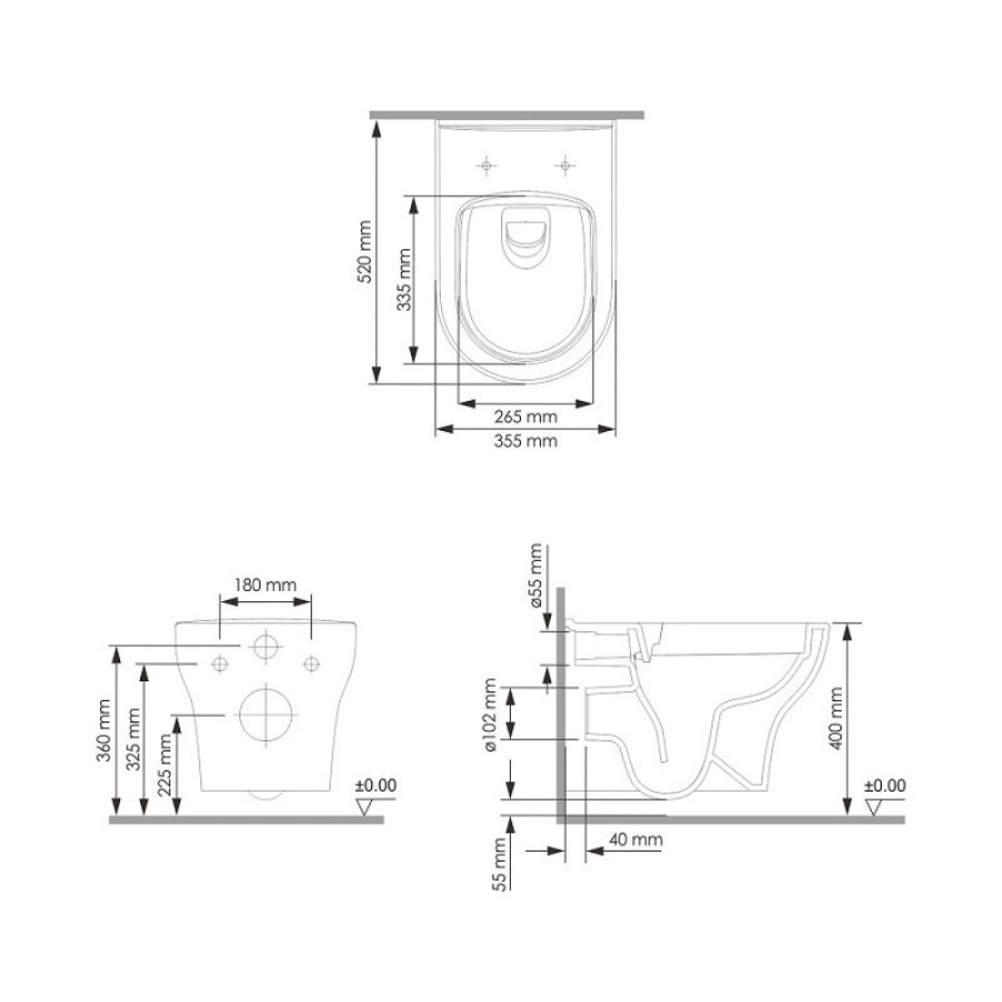 Инсталляция WasserKRAFT 10TLT.010.ME.PG02.H001, с подвесным безободковым унитазом Berkel, крышка микролифт, клавиша золото