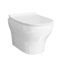 Инсталляция WasserKRAFT 10TLT.010.ME.RG02.H001, с подвесным безободковым унитазом Berkel, крышка микролифт, клавиша розовое золото