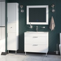 Зеркало Iddis Oxford ЗЛП110, 80 см, LED-подсветка, термообогрев, сенсорный выключатель, белый