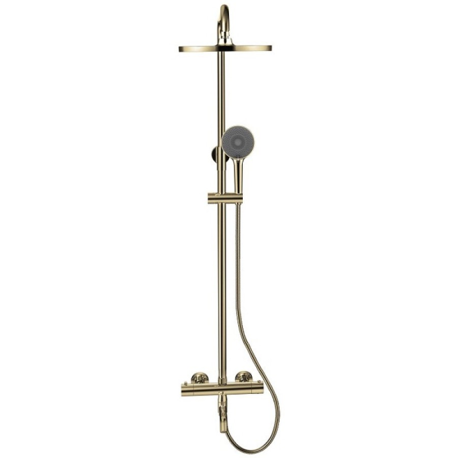 Душевая система Bronze De Luxe Scandi 11060BR, с термостатом, с изливом, бронза