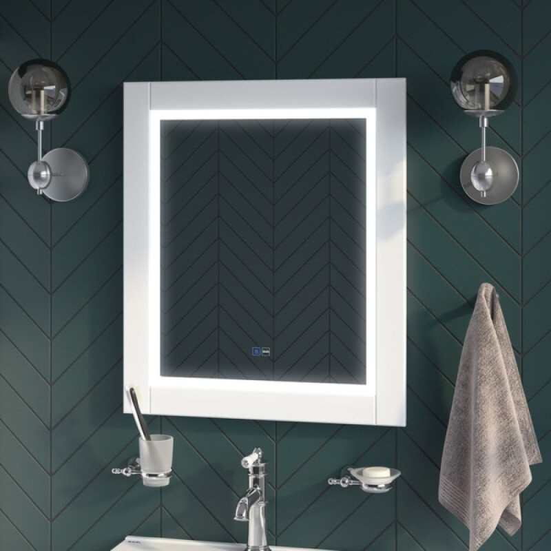 Зеркало Iddis Oxford ЗЛП111, 60 см, LED-подсветка, термообогрев, сенсорный выключатель, белый