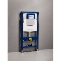 Инсталляция Geberit Duofix UP320 111.300.21.5 для унитаза с креплением и кнопкой смыва, глянцевый хром