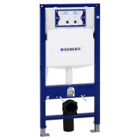 Инсталляция Geberit Duofix UP320 111.300.21.5 для унитаза с креплением и кнопкой смыва, глянцевый хром