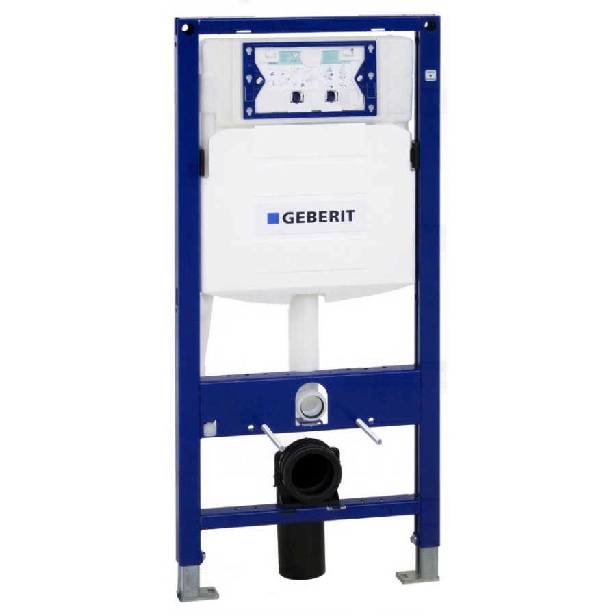 Инсталляция Geberit Duofix UP320 111.300.21.5 для унитаза с креплением и кнопкой смыва, глянцевый хром