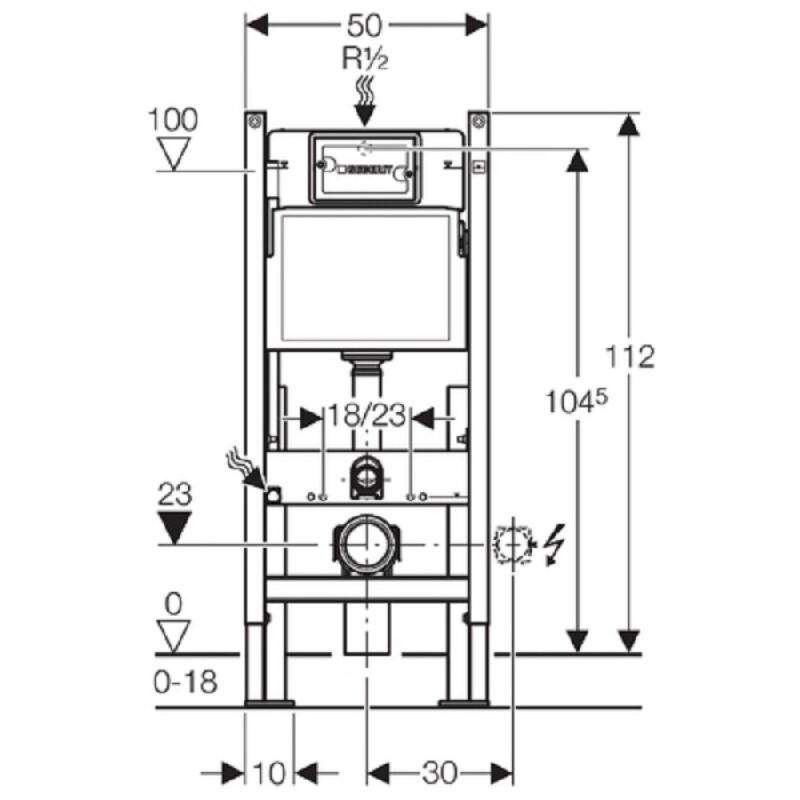 Инсталляция Geberit Duofix UP320, 111.380.00.5 Sigma усиленная, самонесущая