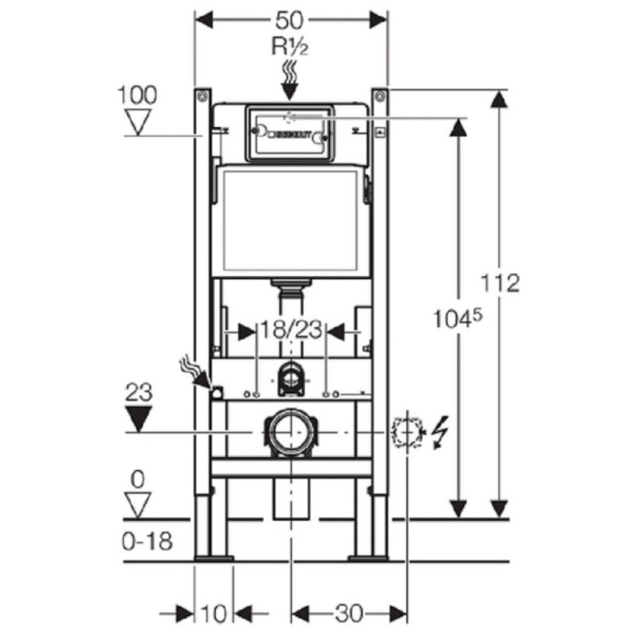 Инсталляция Geberit Duofix UP320, 111.380.00.5 Sigma усиленная, самонесущая
