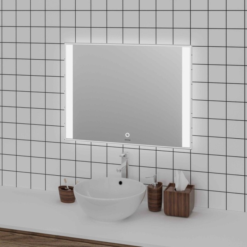 Зеркало Grossman Avrora 100 x 80 см с подсветкой, сенсорный выключатель, 1110080