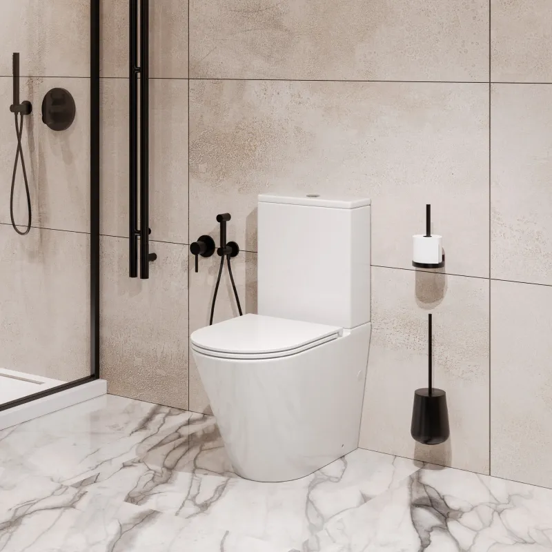 Унитаз напольный Grossman GR-4458MSQ (640х360х835) безободковый,белый матовый с тонкой крышкой,микролифт,смыв торнадо