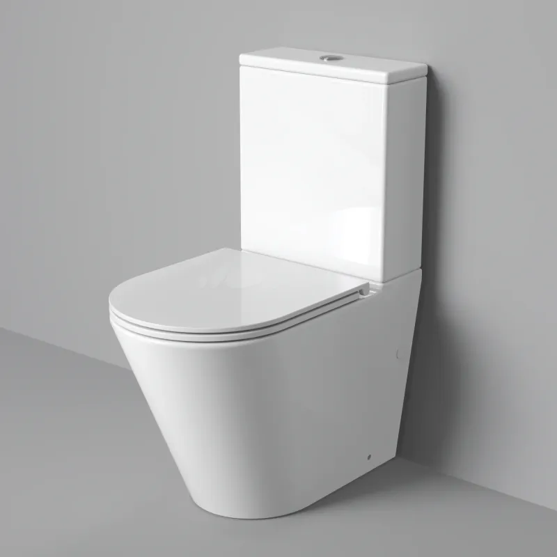 Унитаз напольный Grossman GR-4458MSQ (640х360х835) безободковый,белый матовый с тонкой крышкой,микролифт,смыв торнадо