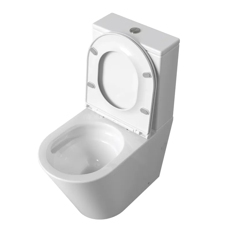 Унитаз напольный Grossman GR-4458MSQ (640х360х835) безободковый,белый матовый с тонкой крышкой,микролифт,смыв торнадо