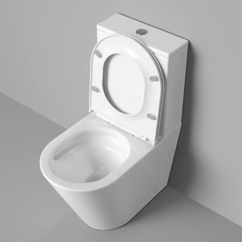 Унитаз напольный Grossman GR-4458MSQ (640х360х835) безободковый,белый матовый с тонкой крышкой,микролифт,смыв торнадо