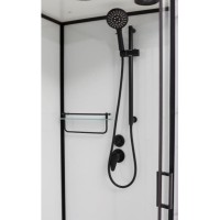 Душевая кабина Frank F411 L/R Black, 110 х 80 см, низкий поддон, стекла прозрачные, профиль черный, 114114/114115