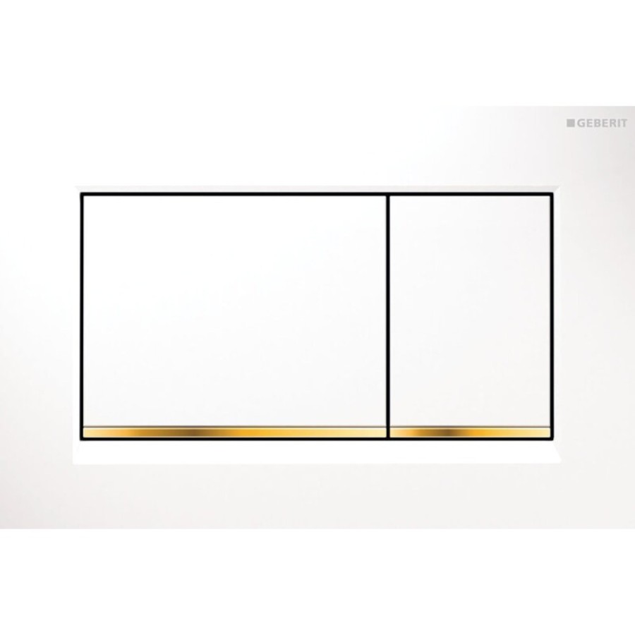 Клавиша смыва Geberit Omega 20, 115.080.KK.1, механическая, белый/золото