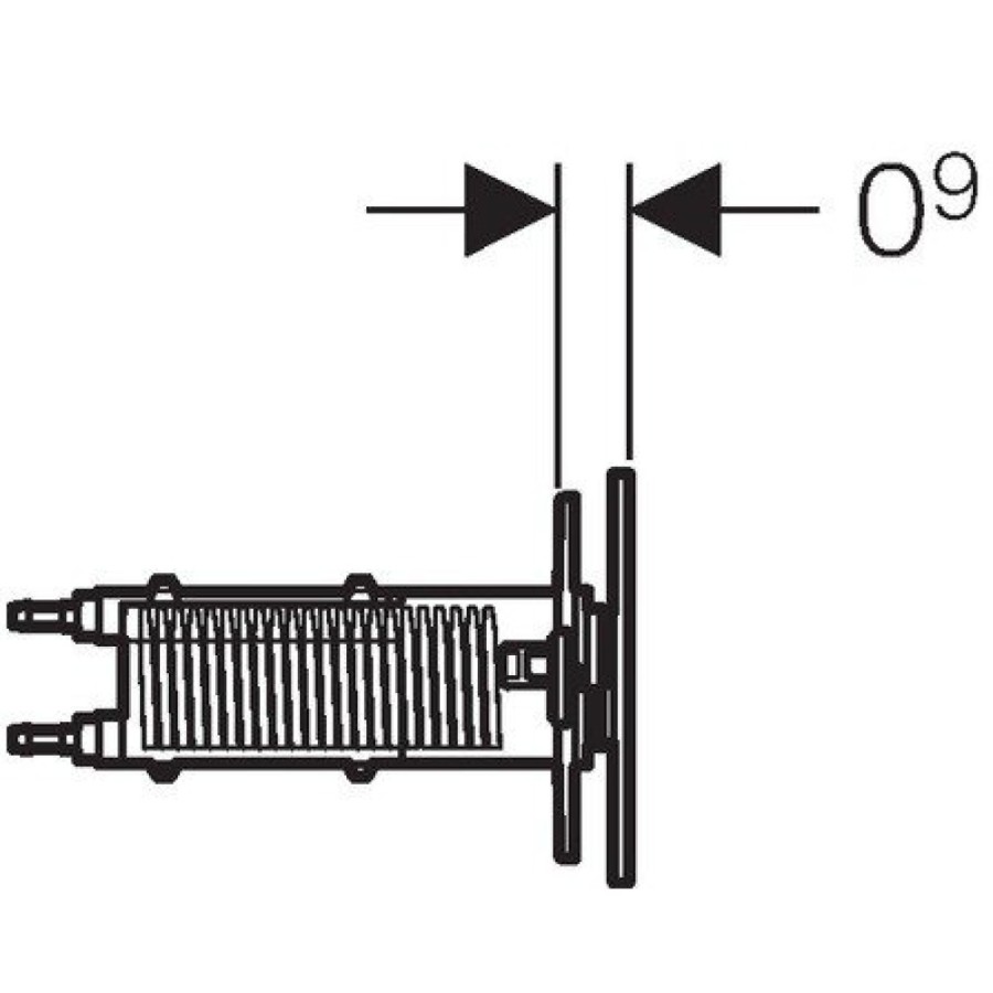 Клавиша смыва Geberit Omega 70, 115.083.FW.1, алюминий, цвет нержавеющая сталь