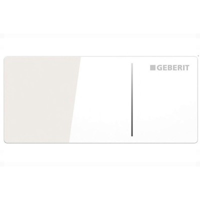 Клавиша смыва Geberit Omega 70, 115.083.SI.1, стекло/алюминий, цвет белый