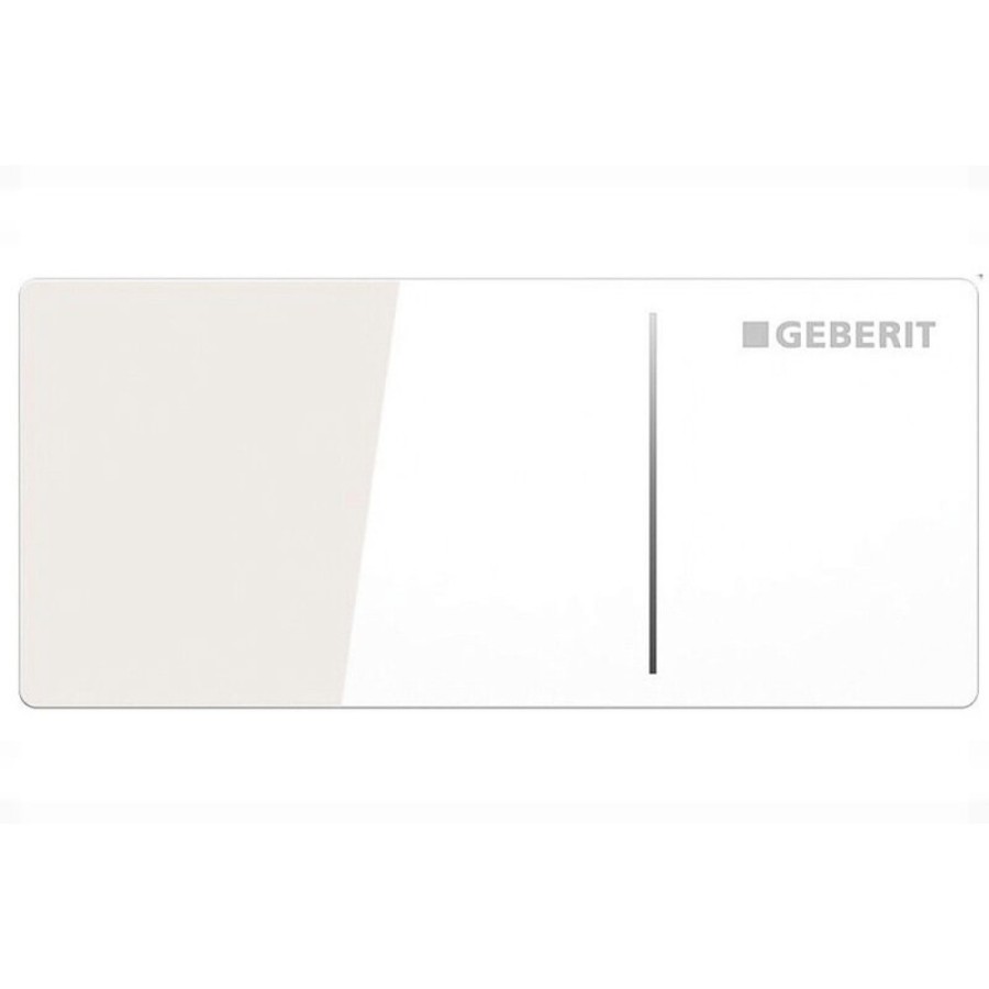 Клавиша смыва Geberit Omega 70, 115.083.SI.1, стекло/алюминий, цвет белый