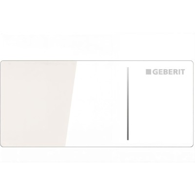 Клавиша Geberit Omega Type 70 115.084.SI.1 для унитаза, двойной смыв, стекло/алюминий, цвет белый