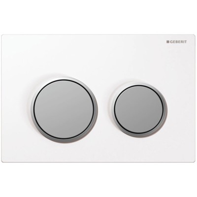 Клавиша смыва Geberit Omega 20, 115.085.KL.1, механическая, белый/матовый хром