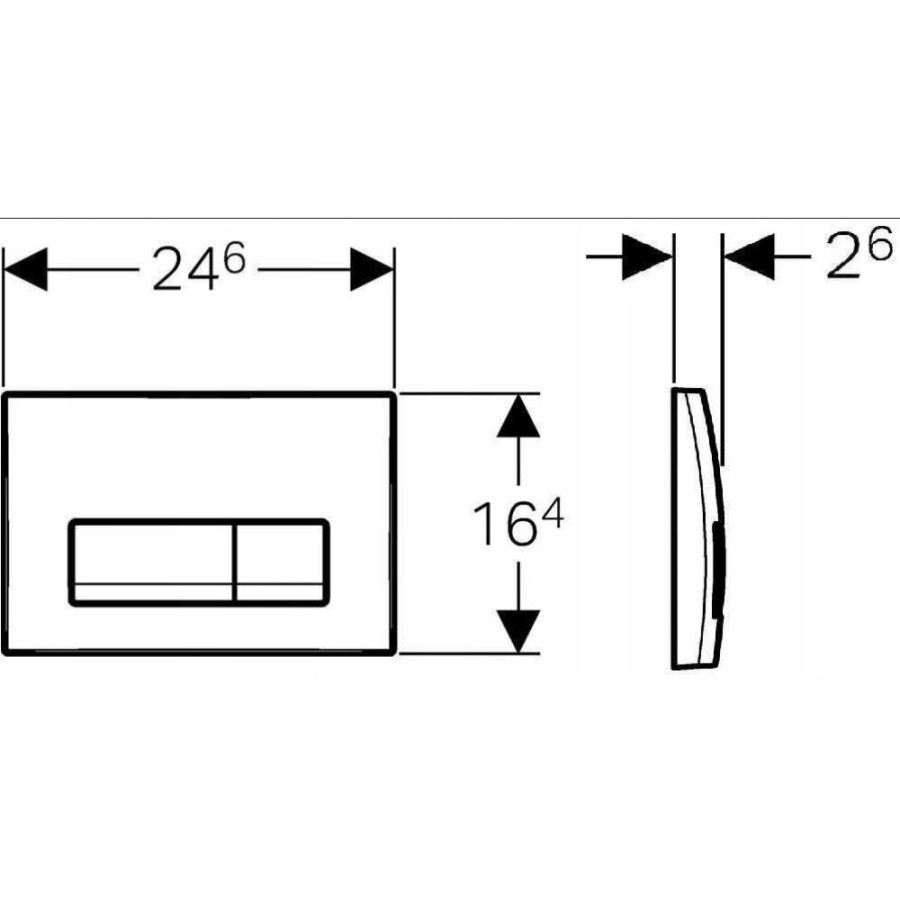 Клавиша смыва Geberit Delta 50 115.105.DW.1 (аналог 115.119.DW.1), механическая, черный глянцевый RAL 9005
