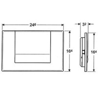 Клавиша Geberit Tango 115.760.46.1, хром матовый, металл, 246*164 мм