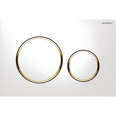 Клавиша смыва Geberit Sigma 20, 115.882.KK.1, механическая, белый/позолота