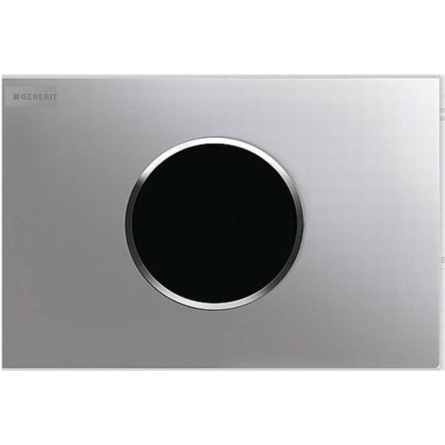 Клавиша смыва Geberit Sigma 10, 115.907.KL.1, бесконтактная, сенсорная, 230В, двойной смыв, пластик, белый/матовый хром
